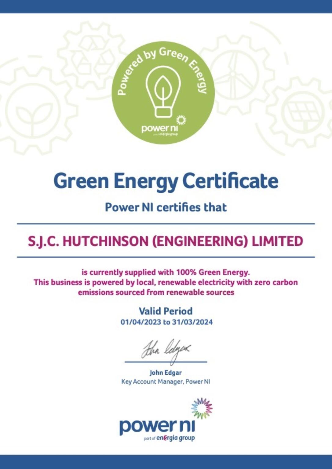 Green Energy Certificate