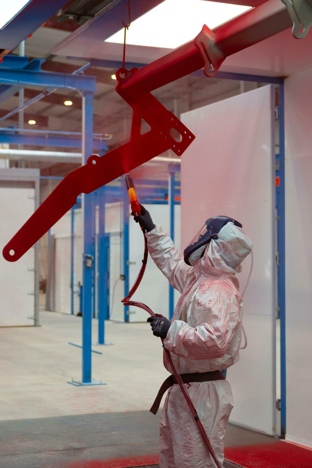 Metal fabrication powder coating
